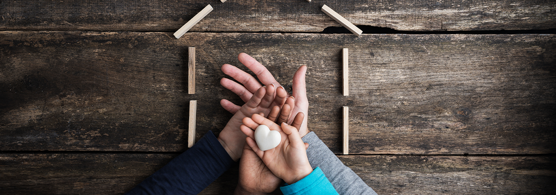 Conceptual image of family love, togetherness and safety