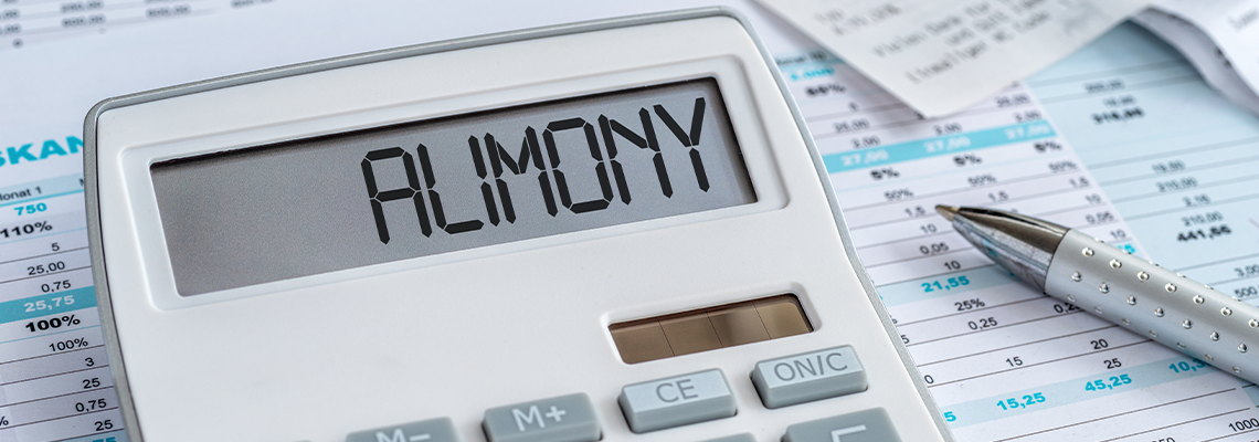A calculator with the word Alimony on the display